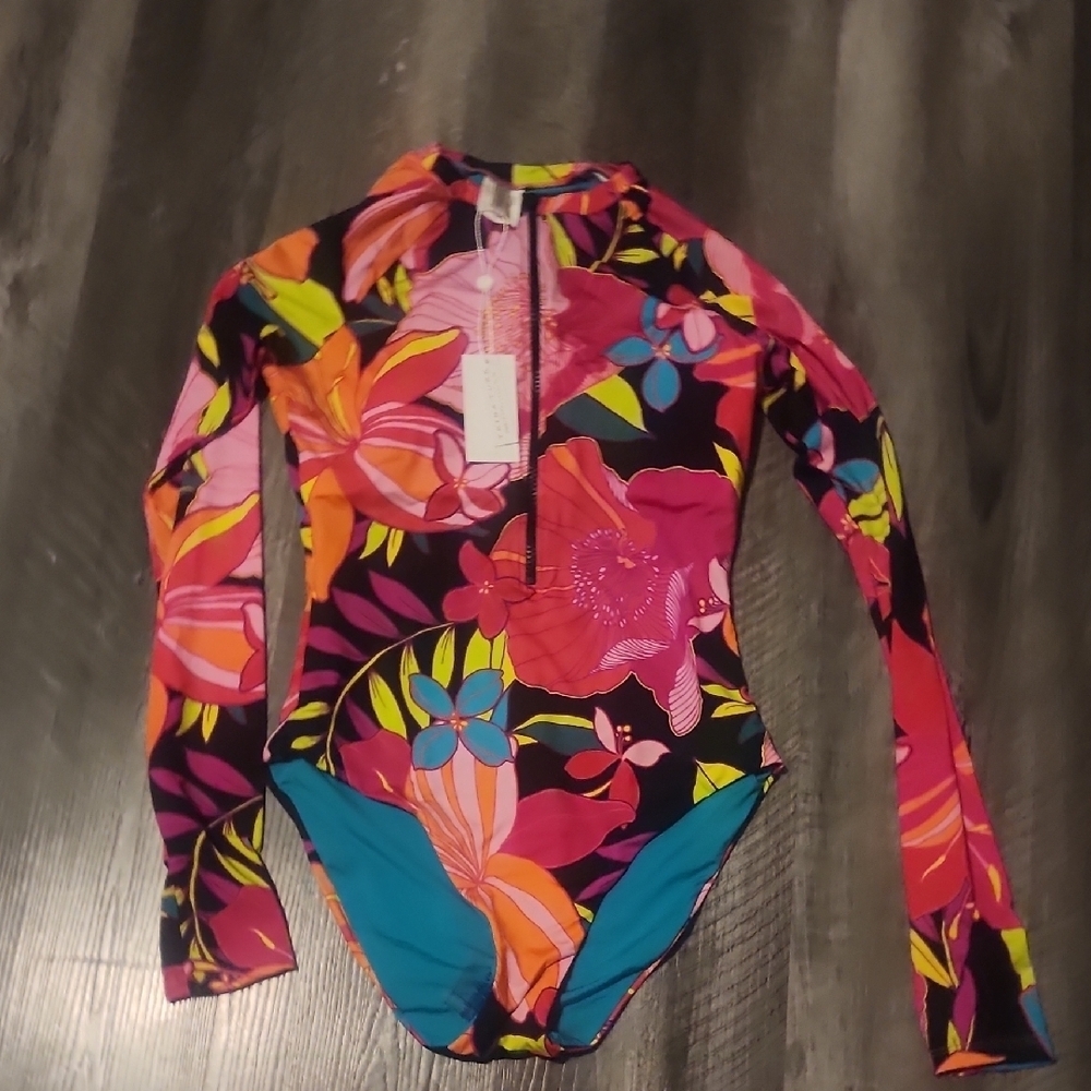 TRINA TURK SOLAR FLORAL ONE PIECE SWIMSUIT SIZE S - Picture 4 of 5